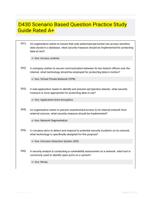 D430 Scenario Based Question Practice Study Guide Rated A+