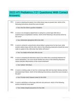 2023 ATI Pediatrics  |121 Questions| With Correct Answers.