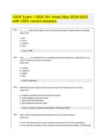 CSUF Exam 1 ISDS 351 Hoda Diba 2024/2025 with 100% correct answers