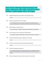 Penn Foster Veterinary Pharmacology Final Exam | Questions with 100% Correct Answers | Verified | Latest Update 2024 | 46 Pages