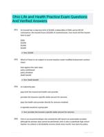 Ohio Life and Health Practice Exam Questions And Verified Answers