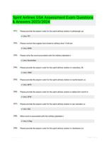 Spirit Airlines GSA Assessment Exam Questions & Answers 2023/2024