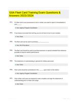 GSA Fleet Card Training Exam Questions & Answers 2023/2024