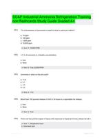 GCAP Industrial Ammonia Refrigeration Training non flashcards Study Guide Graded A+