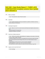 SOC 200 - Case Study Report 1: THREE JAYS CORPORATION Complete solution New Update 2023 GRADED A