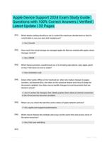 Apple Device Support 2024 Exam Study Guide | Questions with 100% Correct Answers | Verified | Latest Update | 32 Pages