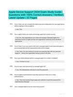 Apple Device Support 2024 Exam Study Guide | Questions with 100% Correct Answers | Verified | Latest Update | 32 Pages