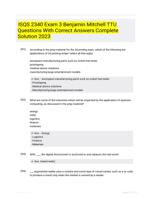 ISQS 2340 Exam 3 Benjamin Mitchell TTU  Questions With Correct Answers Complete Solution 2023