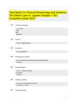 Test Bank For Clinical Kinesiology and Anatomy 7th Edition Lynn S. Lippert Chapter 1-20 | Complete Guide 2023