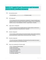 SAFe 5.1 Agilist Exam Questions and Answers (2023/2024) (Verified Answers)