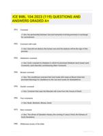 ICE BIBL 104 2023 (119) QUESTIONS AND  ANSWERS GRADED A+