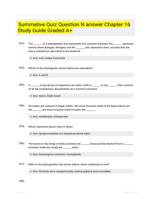 Summative Quiz Question N answer Chapter 16 Study Guide Graded A+