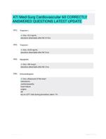 ATI Med-Surg Cardiovascular 60 CORRECTLY ANSWERED QUESTIONS LATEST UPDATE