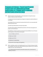 Programs & Policies - Travel Card Program (Travel Card 101) [Mandatory] EXAM QUESTIONS (21 TERMS) WITH VERIFIED DEFINITIONS UPDATED 2024