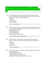 Core Nursing Competencies Exam 1 Practice Questions QUESTIONS AND ANSWERS GRADED A+