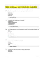 TECC QUIZ  Exam QUESTIONS AND ANSWERS