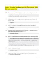 Unit 6 Reading Assignment |64 Questions| With Correct Answers.