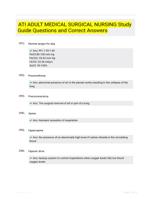 ATI ADULT MEDICAL SURGICAL NURSING Study Guide Questions and Correct Answers