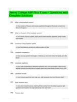 Jersey College A&P Final Exam  Questions With Complete Solutions