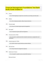 Financial Management Foundations Test Bank Study Guide Graded A+