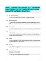 LEGL2700 Exam 2 ALL COMPLETE  QUESTIONS AND CORRECT  DETAILED ANSWERS (VERIFIED  ANSWERS) |ALREADY GRADED A+