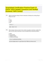 Smartsheet Certification Practice Exam V1 (2023/ 2024 Update) Questions and Verified Answers| 100% Correct 