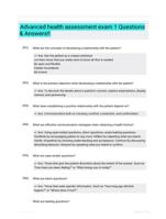 Advanced health assessment exam 1 Questions & Answers!!