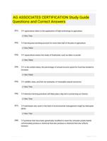 AG ASSOCIATES CERTIFICATION Study Guide Questions and Correct Answers