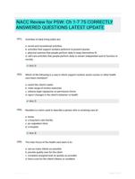 NACC Review for PSW: Ch 1-7 75 CORRECTLY ANSWERED QUESTIONS LATEST UPDATE