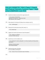 AQA AS CHEMISTRY 7404/2 Paper 2 Organic and Physical Chemistry Question Paper + Mark scheme [MERGED] June 2023