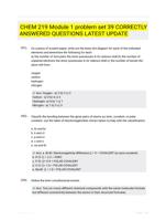 CHEM 219 Module 1 problem set 39 CORRECTLY ANSWERED QUESTIONS LATEST UPDATE