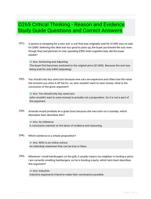 D265 Critical Thinking - Reason and Evidence  Study Guide Questions and Correct Answers