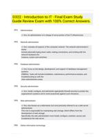 D322 - Introduction to IT - Final Exam Study Guide Review Exam with 100% Correct Answers.