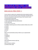 AHA-ACLS PRE-TEST 1&2 QUESTIONS WITH ANSWERS