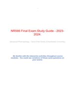 NR566 Final Exam Study Guide - 2023- 2024.