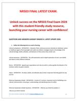 NR503 FINAL LATEST EXAM WITH VERIFIED ANSWERS