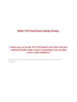 NGN 110 Final Exam Study Guide.