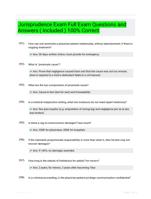 Jurisprudence Exam Full Exam Questions and Answers ( Included ) 100% Correct