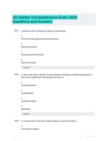 AD Banker Comprehensive Exam 2024 Questions and Answers