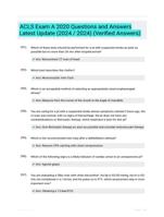 ACLS Exam A 2020 Questions and Answers Latest Update (2024 / 2024) (Verified Answers)