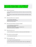 AQA GCSE History Paper 1 87 CORRECTLY ANSWERED QUESTIONS LATEST UPDATE