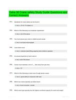 Osha 30 Crane safety Study Guide Questions and Correct Answers