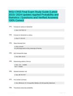 WGU C955 Final Exam Study Guide (Latest 2023/ 2024 Update) Applied Probability and Statistics | Questions and Verified Answers| 100% Correct