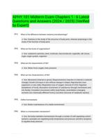 APHY 101 Midterm Exam Chapters 1 - 6  Latest Questions and Answers (2024 / 2025) (Verified by Expert)