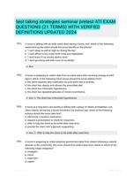 test taking strategies seminar pretest ATI EXAM QUESTIONS (21 TERMS) WITH VERIFIED DEFINITIONS UPDATED 2024