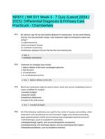 NR511 / NR 511 Week 5 - 7 Quiz (Latest 2024 / 2025): Differential Diagnosis & Primary Care Practicum - Chamberlain