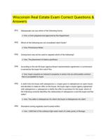 Wisconsin Real Estate Exam Correct Questions & Answers