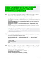 CJSim: Lorna Anderson 68 years old EXAM QUESTIONS (9 TERMS) WITH VERIFIED DEFINITIONS UPDATED 2024