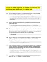 Texas all lines adjuster exam 99 Questions and Answers (Recent Exam) (Graded A+)