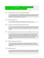 Winship HIST 2111 Midterm Study Guide Questions and Correct Answers